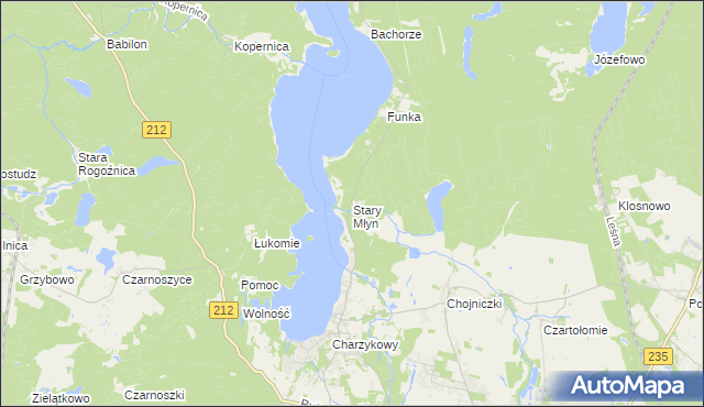 mapa Stary Młyn gmina Chojnice, Stary Młyn gmina Chojnice na mapie Targeo
