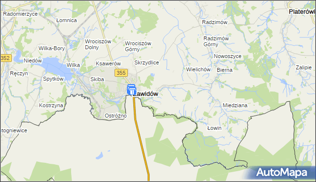 mapa Stary Zawidów, Stary Zawidów na mapie Targeo