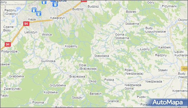 mapa Stasiówka gmina Dębica, Stasiówka gmina Dębica na mapie Targeo