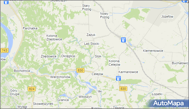 mapa Stok gmina Końskowola, Stok gmina Końskowola na mapie Targeo