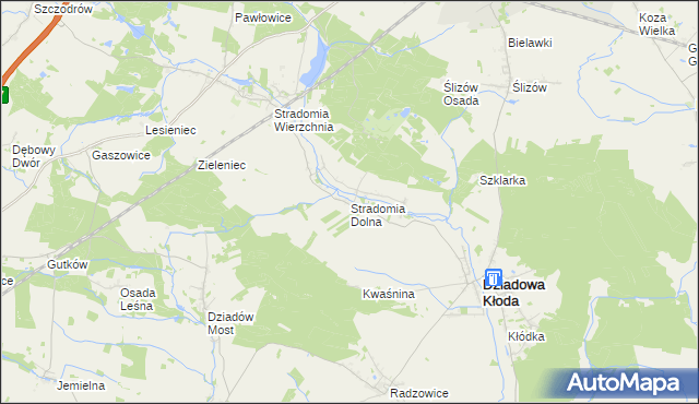mapa Stradomia Dolna, Stradomia Dolna na mapie Targeo