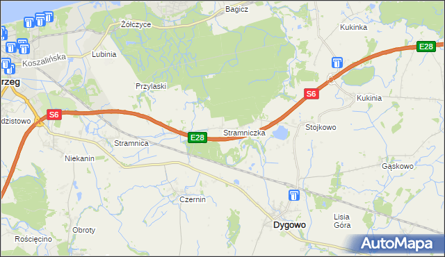 mapa Stramniczka, Stramniczka na mapie Targeo