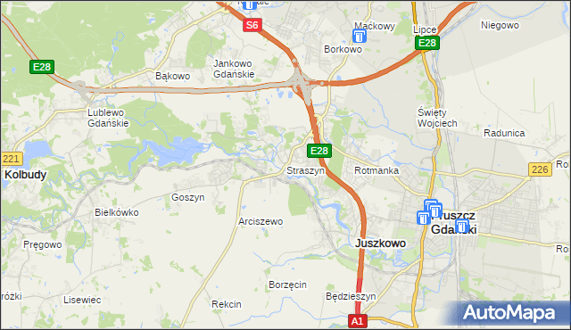 mapa Straszyn, Straszyn na mapie Targeo