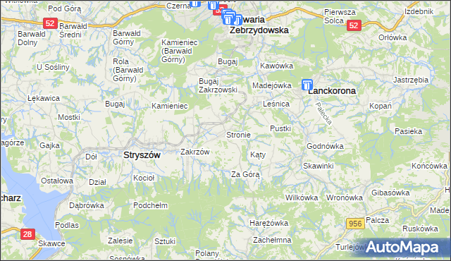 mapa Stronie gmina Stryszów, Stronie gmina Stryszów na mapie Targeo