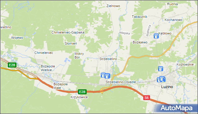 mapa Strzebielino, Strzebielino na mapie Targeo