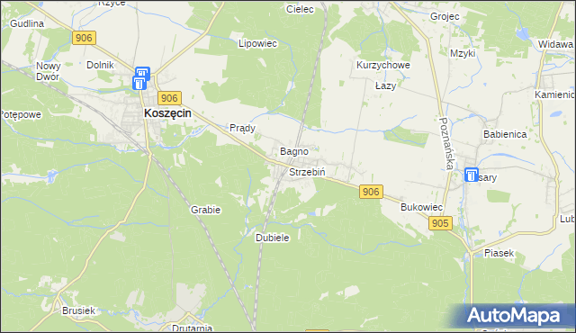 mapa Strzebiń, Strzebiń na mapie Targeo