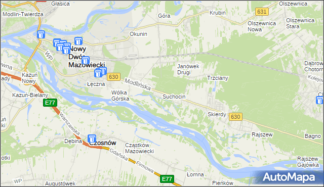 mapa Suchocin gmina Jabłonna, Suchocin gmina Jabłonna na mapie Targeo