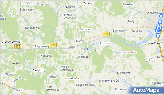 mapa Suchostruga, Suchostruga na mapie Targeo