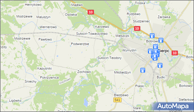 mapa Sułocin-Teodory, Sułocin-Teodory na mapie Targeo