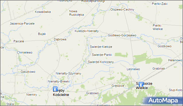 mapa Świerże-Panki, Świerże-Panki na mapie Targeo