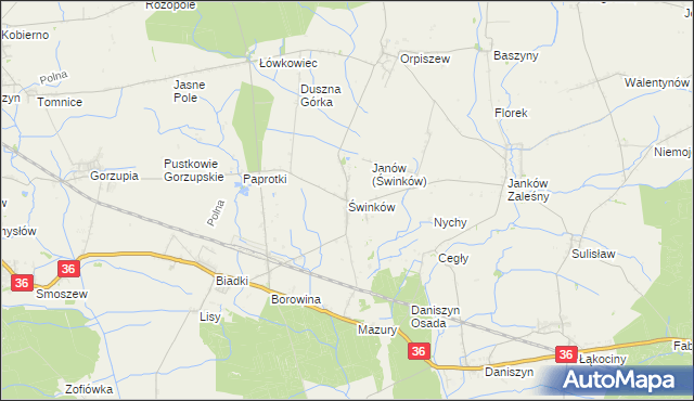 mapa Świnków gmina Krotoszyn, Świnków gmina Krotoszyn na mapie Targeo