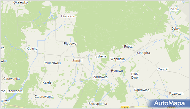 mapa Syberia gmina Lubowidz, Syberia gmina Lubowidz na mapie Targeo