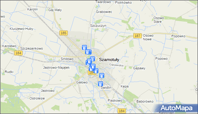 mapa Szamotuły, Szamotuły na mapie Targeo