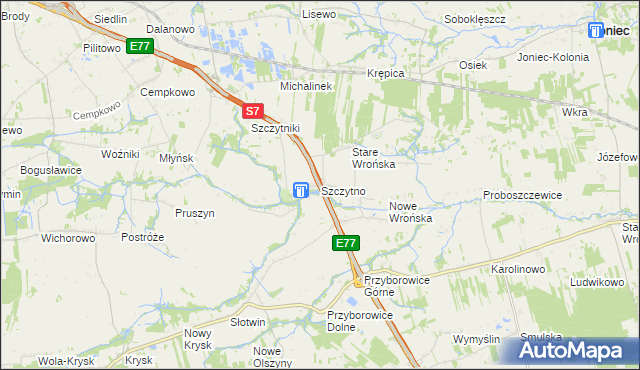 mapa Szczytno gmina Załuski, Szczytno gmina Załuski na mapie Targeo