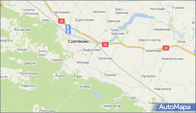 mapa Szkleniec gmina Czernikowo, Szkleniec gmina Czernikowo na mapie Targeo