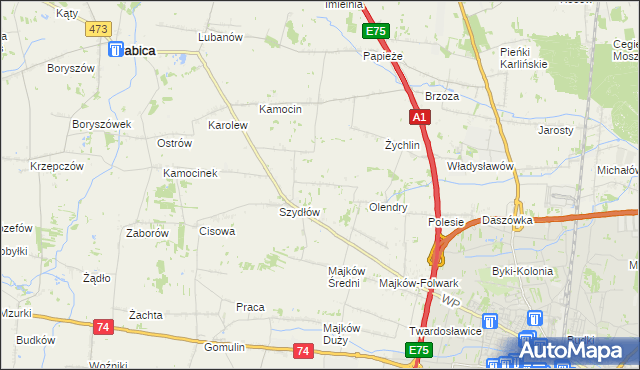 mapa Szydłów-Kolonia, Szydłów-Kolonia na mapie Targeo