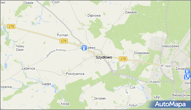 mapa Szydłowo powiat pilski, Szydłowo powiat pilski na mapie Targeo