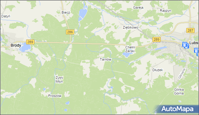 mapa Tarnów gmina Lubsko, Tarnów gmina Lubsko na mapie Targeo