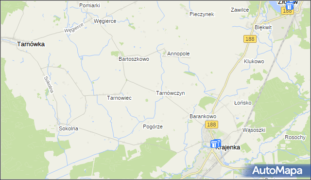 mapa Tarnówczyn, Tarnówczyn na mapie Targeo