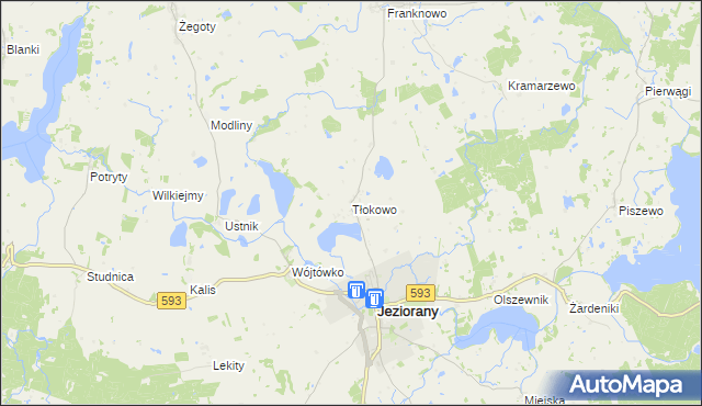 mapa Tłokowo, Tłokowo na mapie Targeo