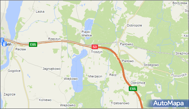 mapa Troszynek, Troszynek na mapie Targeo