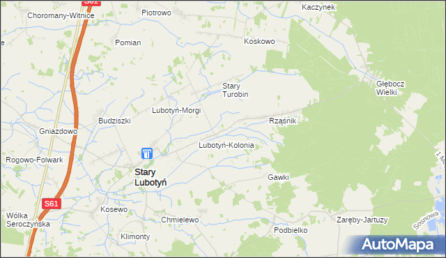mapa Turobin-Brzozowa, Turobin-Brzozowa na mapie Targeo