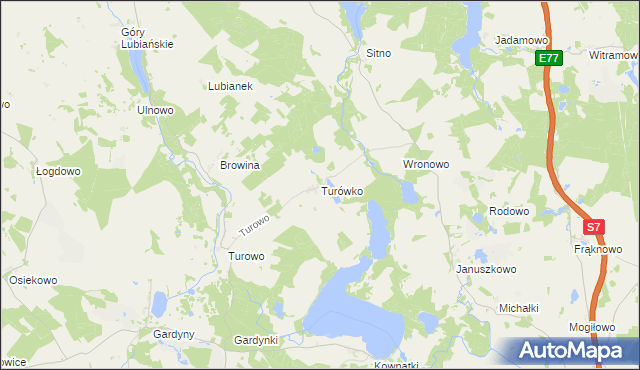 mapa Turówko, Turówko na mapie Targeo