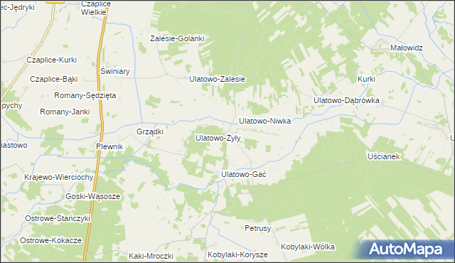 mapa Ulatowo-Adamy, Ulatowo-Adamy na mapie Targeo