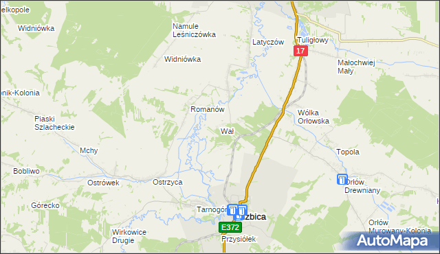 mapa Wał gmina Izbica, Wał gmina Izbica na mapie Targeo