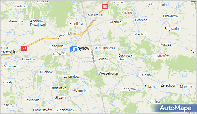 mapa Widok gmina Chynów, Widok gmina Chynów na mapie Targeo