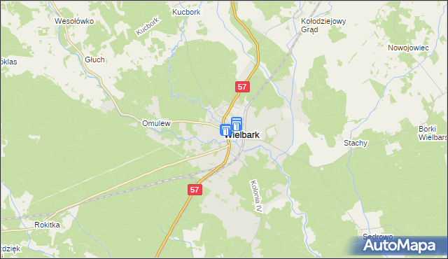 mapa Wielbark powiat szczycieński, Wielbark powiat szczycieński na mapie Targeo