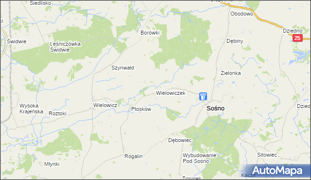 mapa Wielowiczek, Wielowiczek na mapie Targeo