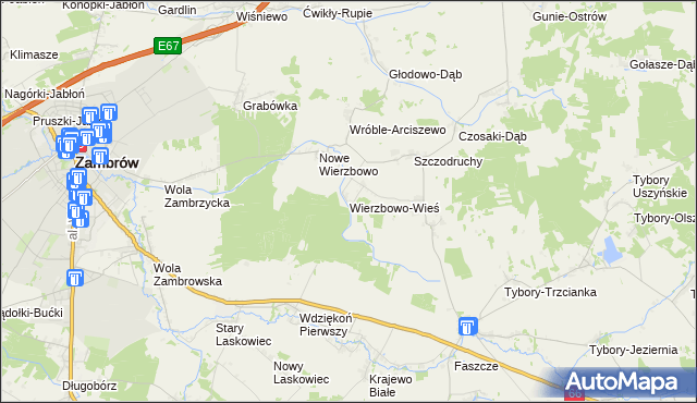 mapa Wierzbowo-Wieś, Wierzbowo-Wieś na mapie Targeo
