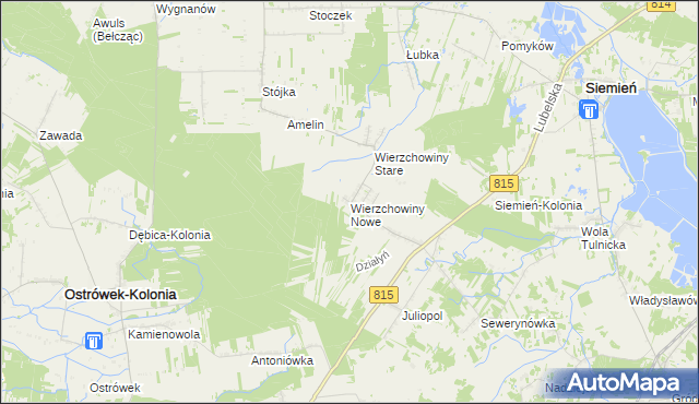 mapa Wierzchowiny Nowe, Wierzchowiny Nowe na mapie Targeo