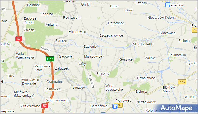 mapa Wilków gmina Kocmyrzów-Luborzyca, Wilków gmina Kocmyrzów-Luborzyca na mapie Targeo