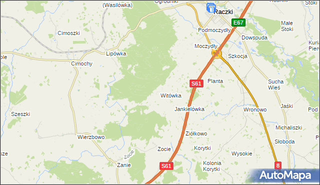 mapa Witówka, Witówka na mapie Targeo