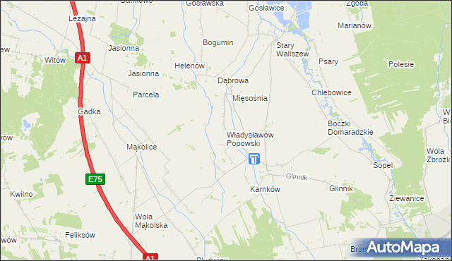 mapa Władysławów Popowski, Władysławów Popowski na mapie Targeo