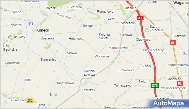 mapa Wójtówka gmina Bądkowo, Wójtówka gmina Bądkowo na mapie Targeo
