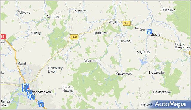 mapa Wola gmina Budry, Wola gmina Budry na mapie Targeo