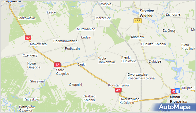 mapa Wola Jankowska, Wola Jankowska na mapie Targeo