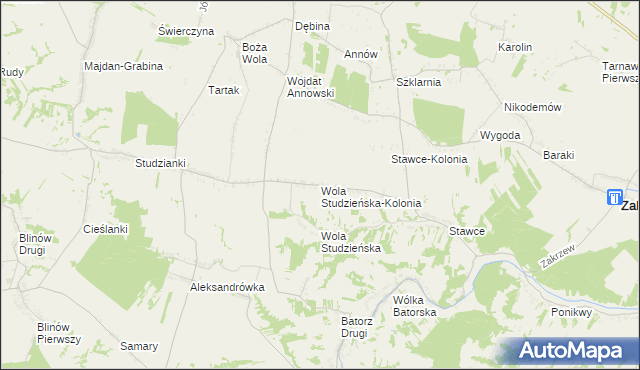 mapa Wola Studzieńska-Kolonia, Wola Studzieńska-Kolonia na mapie Targeo