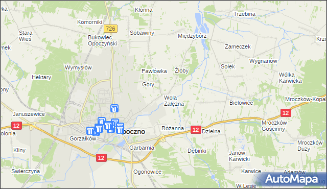 mapa Wola Załężna, Wola Załężna na mapie Targeo