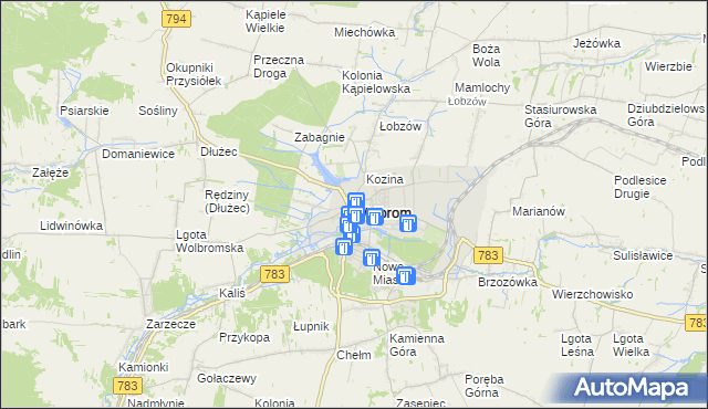 mapa Wolbrom, Wolbrom na mapie Targeo