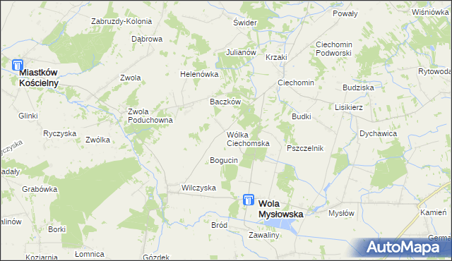 mapa Wólka Ciechomska, Wólka Ciechomska na mapie Targeo