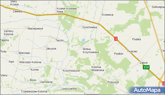 mapa Wólka Krzymowska, Wólka Krzymowska na mapie Targeo