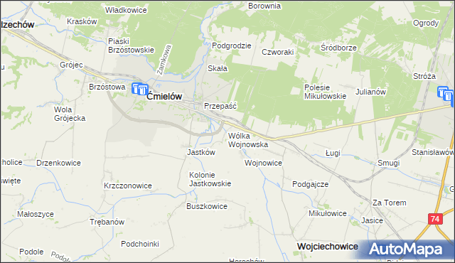 mapa Wólka Wojnowska, Wólka Wojnowska na mapie Targeo