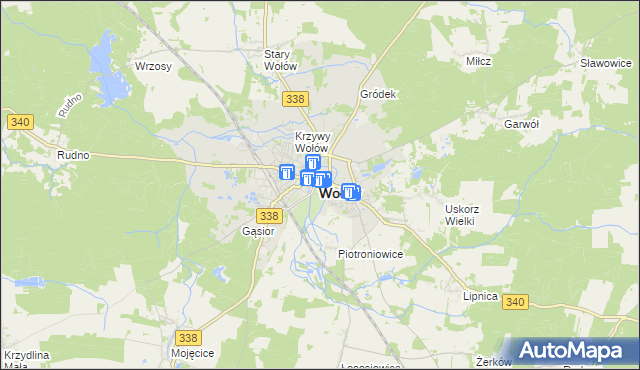 mapa Wołów, Wołów na mapie Targeo