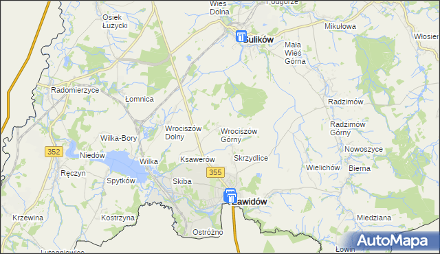 mapa Wrociszów Górny, Wrociszów Górny na mapie Targeo