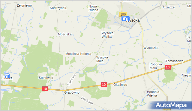 mapa Wysoka Mała gmina Wysoka, Wysoka Mała gmina Wysoka na mapie Targeo