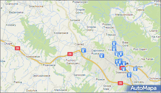 mapa Zabłotce gmina Sanok, Zabłotce gmina Sanok na mapie Targeo